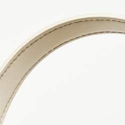 Pre Owned Off-White White Leather Graffiti 2.8 Jitney Top Handle Bag