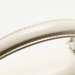 Pre Owned Off-White White Leather Graffiti 2.8 Jitney Top Handle Bag