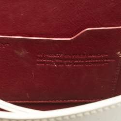 Pre Owned Off-White White Leather Graffiti 2.8 Jitney Top Handle Bag