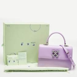 Pre Owned Off-White Lilac Leather 1.4 Jitney Top Handle Bag
