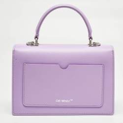 Pre Owned Off-White Lilac Leather 1.4 Jitney Top Handle Bag