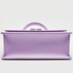 Pre Owned Off-White Lilac Leather 1.4 Jitney Top Handle Bag