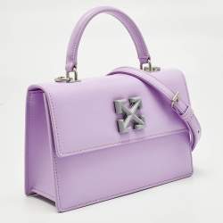 Pre Owned Off-White Lilac Leather 1.4 Jitney Top Handle Bag