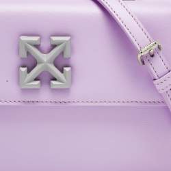 Pre Owned Off-White Lilac Leather 1.4 Jitney Top Handle Bag
