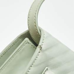 Pre Owned Off-White Mint Green Diagonal Quilted Leather Jitney 2.0 Shoulder Bag