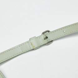 Pre Owned Off-White Mint Green Diagonal Quilted Leather Jitney 2.0 Shoulder Bag