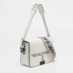 Pre Owned Off-White White/Black Leather Sculpture Binder Clip Crossbody Bag