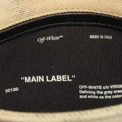 Pre Owned Off-White Cream/Yellow Denim Flap Crossbody Bag