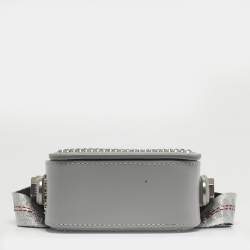 مملوكة مسبقًا Off-White Binder Clip Crystal Embellishment Baby Pale Blue Leather and Suede Convertible Belt Bag