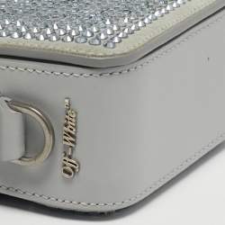 مملوكة مسبقًا Off-White Binder Clip Crystal Embellishment Baby Pale Blue Leather and Suede Convertible Belt Bag