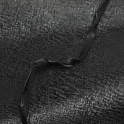 Pre Owned حقيبة كروس أوف وايت مشبك ملف جلد مطبوع مائل أسود