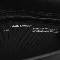 Pre Owned حقيبة كروس أوف وايت مشبك ملف جلد مطبوع مائل أسود