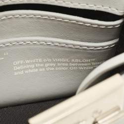 Pre Owned Off-White c/o Virgil Abloh Baby Flap Light Grey Suede Crystal Embellished Bag