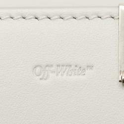 Pre Owned Off-White c/o Virgil Abloh Baby Flap Light Grey Suede Crystal Embellished Bag