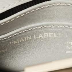 Pre Owned Off-White c/o Virgil Abloh Baby Flap Light Grey Suede Crystal Embellished Bag