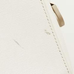 Pre Owned Off-White Binder Clip Mini White/Black Leather Diag Stripe Shoulder Bag