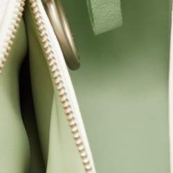 Pre Owned Off-White Binder Clip Mini White/Black Leather Diag Stripe Shoulder Bag