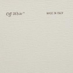 Pre Owned Off-White Binder Clip Mini White/Black Leather Diag Stripe Shoulder Bag