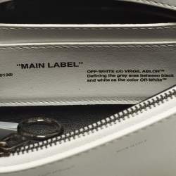 مملوكة مسبقًا حقيبة كروس أوف وايت مشبك ملف منحوت جلد أسود