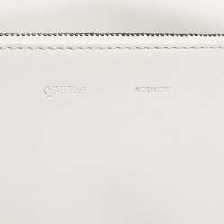 مملوكة مسبقًا حقيبة كروس أوف وايت مشبك ملف منحوت جلد أسود