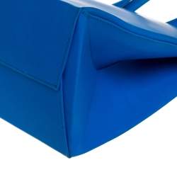 Pre Owned Off-White Blue Leather Medium Box Tote 