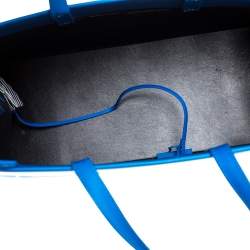 Pre Owned Off-White Blue Leather Medium Box Tote 