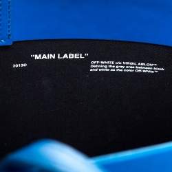 Pre Owned Off-White Blue Leather Medium Box Tote 