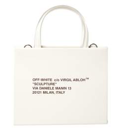 Off-White White Leather Floral Print Mini Box Bag
