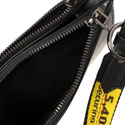 Pre Owned Off-White Black Leather Double Flat Wristlet Pouch