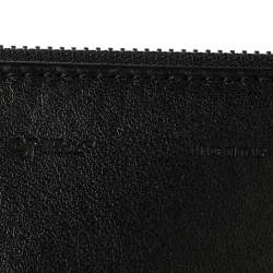 Pre Owned Off-White Black Leather Double Flat Wristlet Pouch