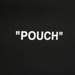 Pre Owned Off-White Black Leather Double Flat Wristlet Pouch