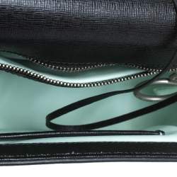 Pre Owned حقيبة كروس أوف وايت جلد مطبوع أبيض/أسود خطوط مائلة