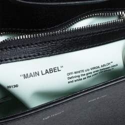 Pre Owned حقيبة كروس أوف وايت جلد مطبوع أبيض/أسود خطوط مائلة