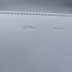 Pre Owned Off-White Ash Blue Crystal Embellishment Leather and Suede Baby Binder Flap Bag