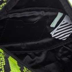 Off-White Neon Green/Black Python Print Nylon Fanny Pack Belt Bag