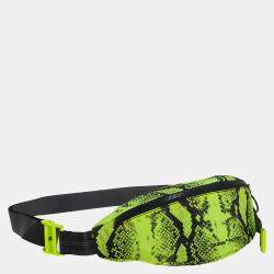 Off-White Neon Green/Black Python Print Nylon Fanny Pack Belt Bag