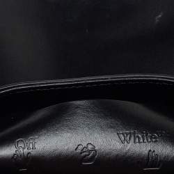 Pre Owned حقيبة كروس أوف وايت مشبك ملف جلد مطبوع مائل أسود 