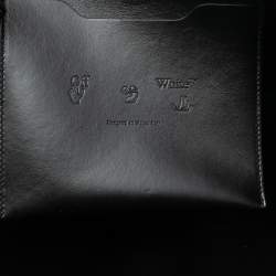Pre Owned Off-White Black Leather Clip Motif Tote