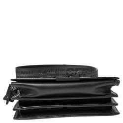 Pre Owned Off-White Black Leather Binder Clip Crossbody Bag