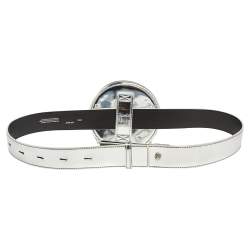 Pre Owned Off-White Metallic Silver Waist Bag