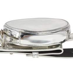 Pre Owned Off-White Metallic Silver Waist Bag