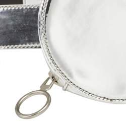 Pre Owned Off-White Metallic Silver Waist Bag