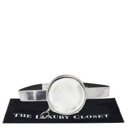 Pre Owned Off-White Metallic Silver Waist Bag