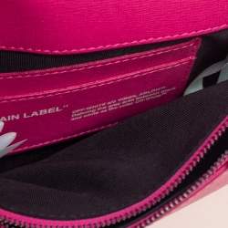 Pre Owned Off-White Pink Leather Binder Clip Crossbody Bag