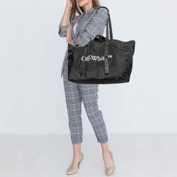 Pre Owned Off-White Black Nylon Commercial Weekender Tote