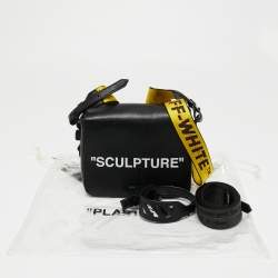 Pre Owned Off-White Black Leather Sculpture Binder Clip Crossbody Bag