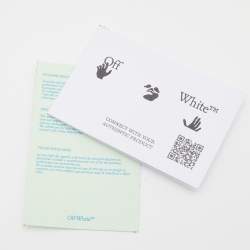 Pre Owned Off-White Black Leather Off Hands Zipped 25 Pouch