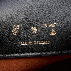 Pre Owned Off-White Black Leather Off Hands Zipped 25 Pouch