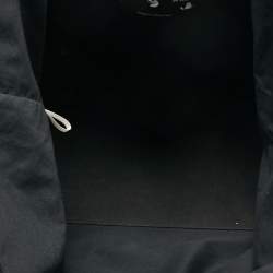Pre Owned Off-White Beige/Black Raffia and Leather Commercial Tote