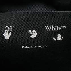 Pre Owned Off-White Beige/Black Raffia and Leather Commercial Tote
